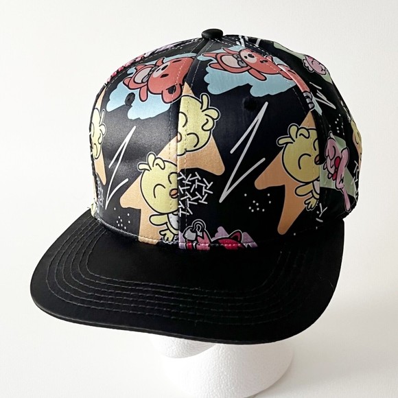 Five Nights at Freddy's Baseball Cap Satin Multi Print Adjustable Black Brim - Picture 1 of 10